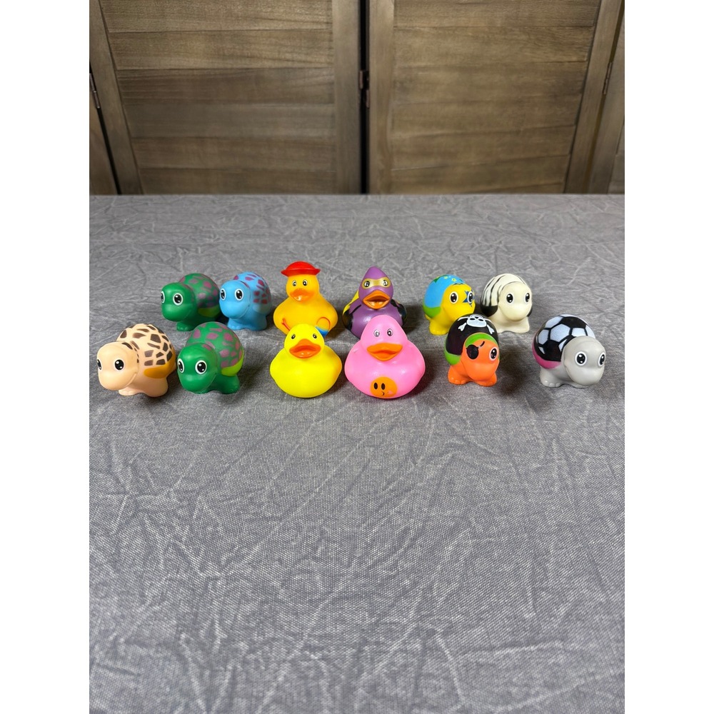 Unbranded Bath Toys Unisex OS Rubber Duck Turtle Lot Multicolor Animal Attribute